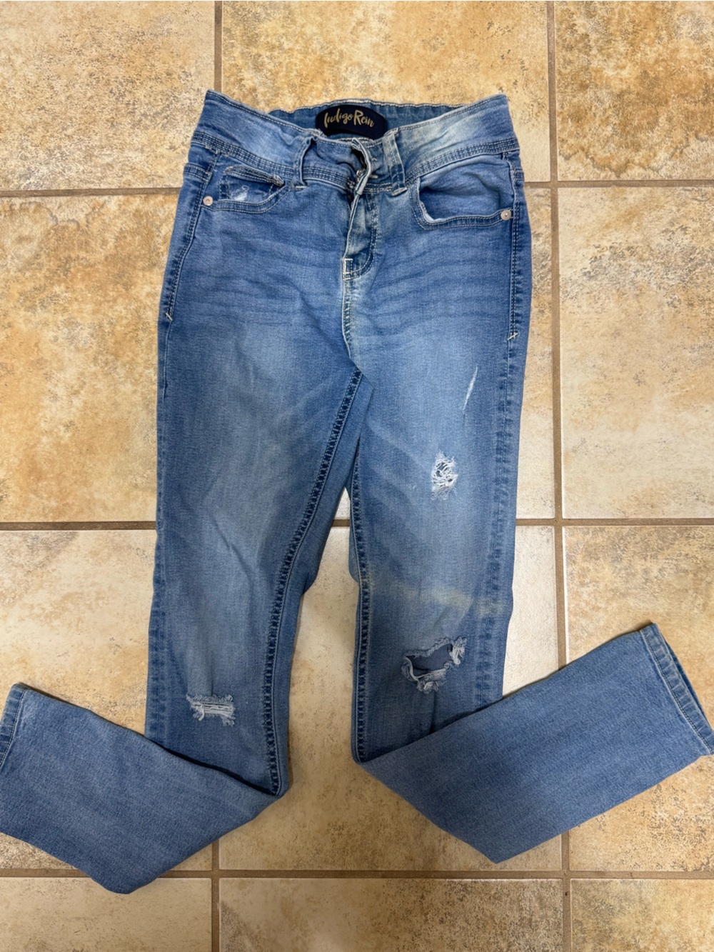 Indigo Rein Skinny Distressed Blue Jeans